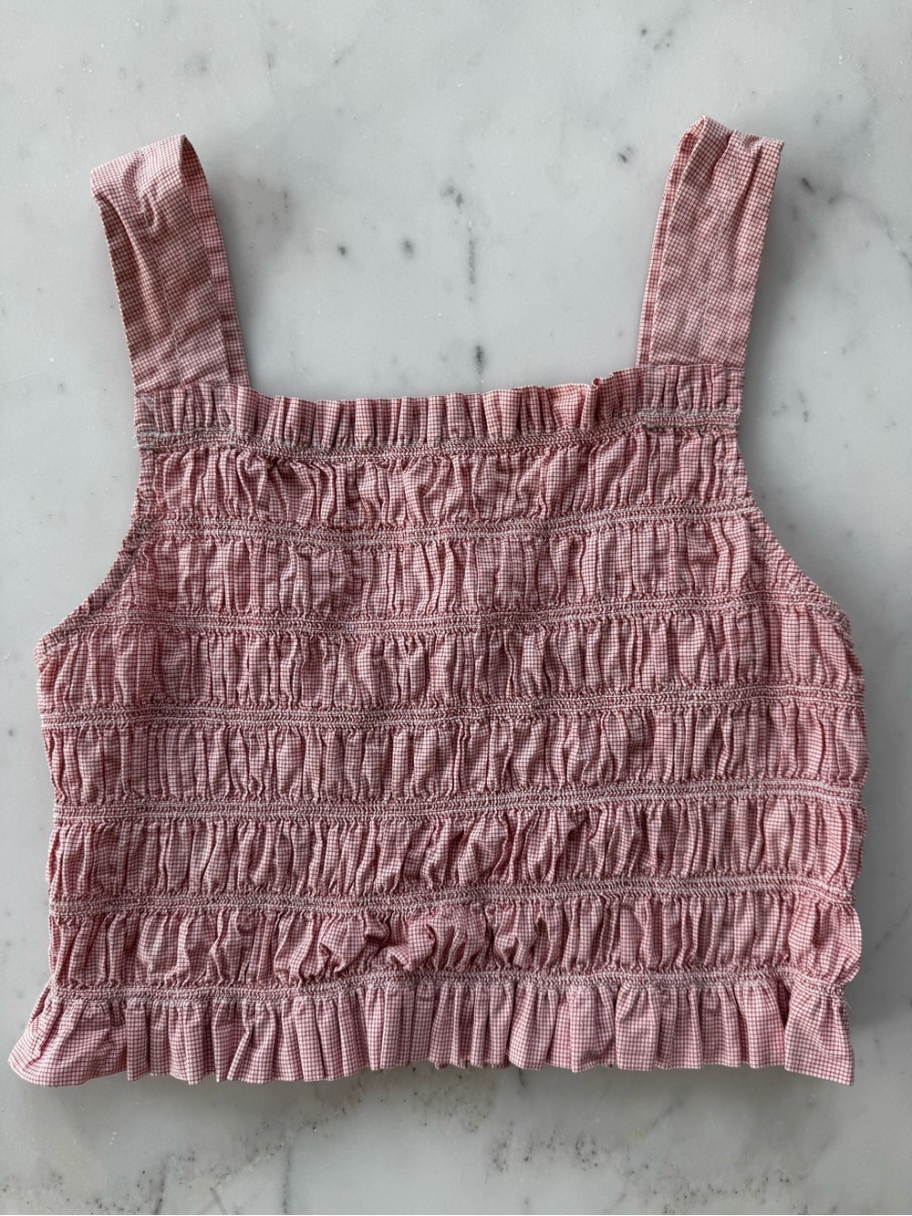 Everlane Smocked Cropped Tank